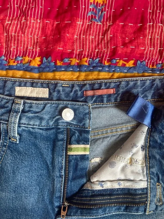 Pilcro Distressed Blue Denim Cutoff Shorts - Picture 2 of 7